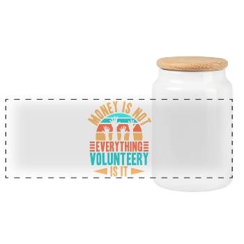 Volunteer Appreciation Money Is Not Everything - Panorama Keksdose mit Holzdeckel - Weiß - Vorne