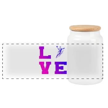 Conception vintage de handball pour hommes - Boîte à biscuits avec couvercle en bois - blanc - Devant