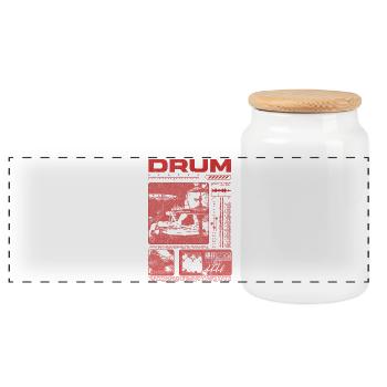 Batteur rock Drumplayer Streetwear - Boîte à biscuits avec couvercle en bois - blanc - Devant