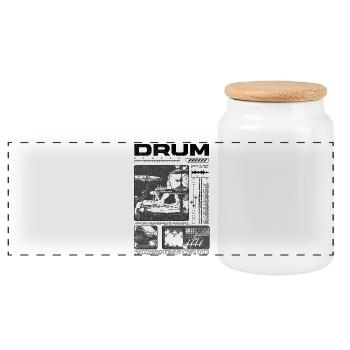 Batteur rock Drumplayer Streetwear - Boîte à biscuits avec couvercle en bois - blanc - Devant