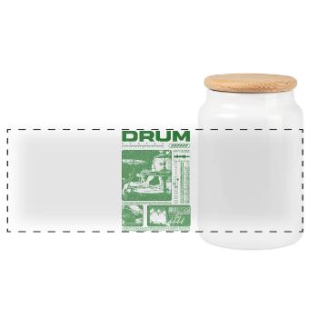 Batteur rock Drumplayer Streetwear - Boîte à biscuits avec couvercle en bois - blanc - Devant