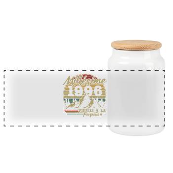Millésime 1996 - Boîte à biscuits avec couvercle en bois - blanc - Devant