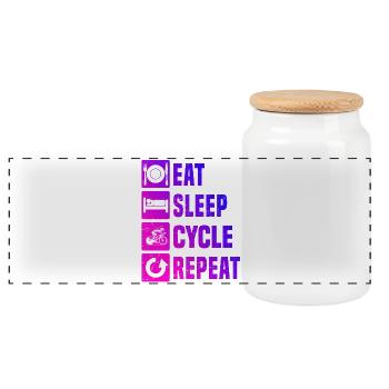 Road bike perfect for every road bike - Panoramic Cookie Jar with Wooden Lid - white - Front