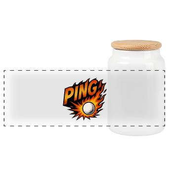 Ping Pong - Tennis de Table - Boîte à biscuits avec couvercle en bois - blanc - Devant