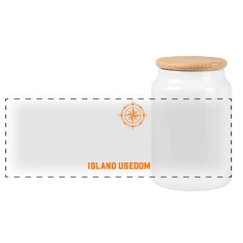 Île USEDOM MER BALTIQUE Vacances Phare Drôle - Boîte à biscuits avec couvercle en bois - blanc - Devant