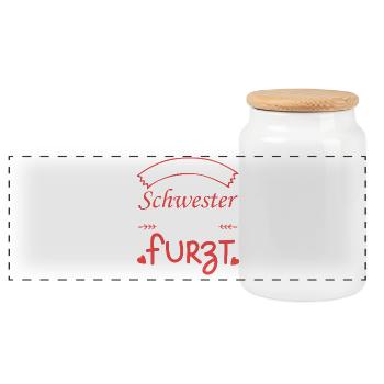 J’adore ma sœur qui pète, péte, pet, - Boîte à biscuits avec couvercle en bois - blanc - Devant