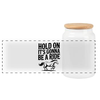 Attends — ça va être un sacré voyage - Boîte à biscuits avec couvercle en bois - blanc - Devant