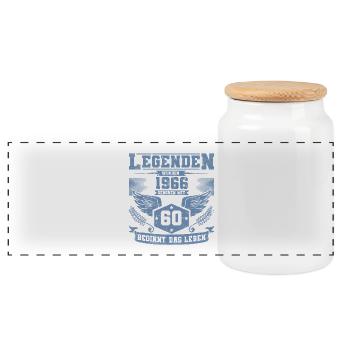 60e anniversaire Légendes 1966 La vie du grunge commence - Boîte à biscuits avec couvercle en bois - blanc - Devant