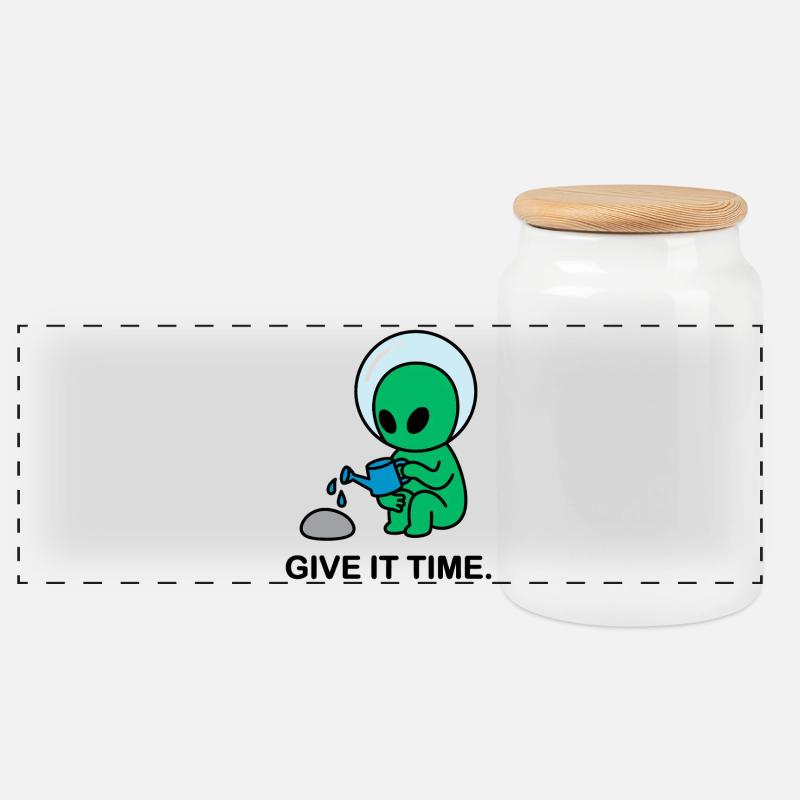 Patience interstellaire - Boîte à biscuits avec couvercle en bois - blanc