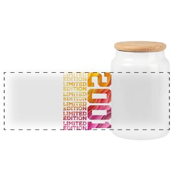 LIMITED EDITION 2001 25 YEARS 25TH BIRTHDAY - Panoramic Cookie Jar with Wooden Lid - white - Front
