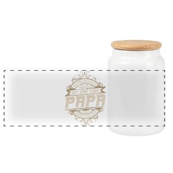 Bâtisseur de scène Papa - Boîte à biscuits avec couvercle en bois - blanc - Devant