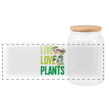 Vivez Aimez les plantes Amoureux des plantes - Boîte à biscuits avec couvercle en bois - blanc - Devant