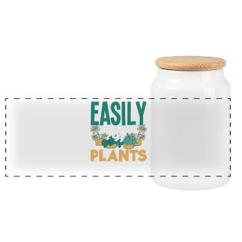 Facilement distraite par les amoureux des plantes - Boîte à biscuits avec couvercle en bois - blanc - Devant