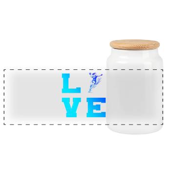 Motif frais de handball pour les femmes - Boîte à biscuits avec couvercle en bois - blanc - Devant