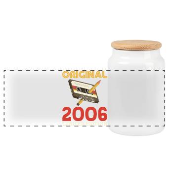 2006 20th Anniversary 20 Years Original Vintage - Panoramic Cookie Jar with Wooden Lid - white - Front
