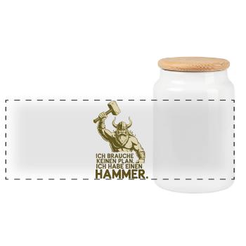 Wikinger Viking Legende Seemann Odin Rabe Kämpfer - Panorama Keksdose mit Holzdeckel - Weiß - Vorne