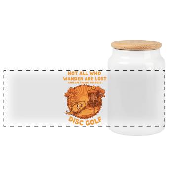 Tous ceux qui errent ne sont pas perdus à la recherche de disques Disque - Boîte à biscuits avec couvercle en bois - blanc - Devant