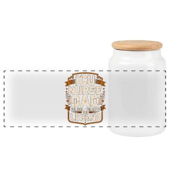 ICU Nurse Dad The Idol The Myth The Intensive Care - Panoramic Cookie Jar with Wooden Lid - white - Front