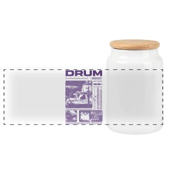 Batteur rock Drumplayer Streetwear - Boîte à biscuits avec couvercle en bois - blanc - Devant