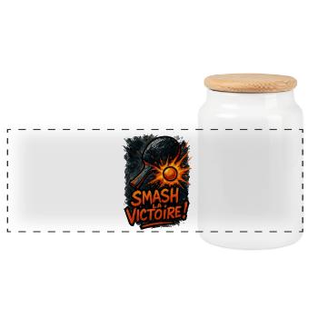 Smash la victoire ! Ping Pong - Boîte à biscuits avec couvercle en bois - blanc - Devant