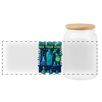 Laboratoire de preuve zéro, chimie des mocktails - Boîte à biscuits avec couvercle en bois - blanc - Devant