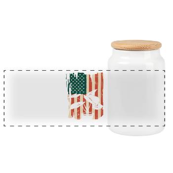 Jardinier amateur de plantes du drapeau américain - Boîte à biscuits avec couvercle en bois - blanc - Devant