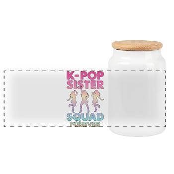 K-Pop Sister Squad Forever - Panorama Keksdose mit Holzdeckel - Weiß - Vorne