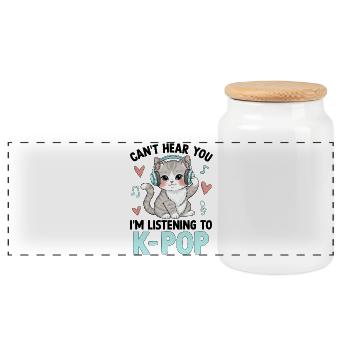 Can't Hear You Im Listening To K Pop - Panorama Keksdose mit Holzdeckel - Weiß - Vorne