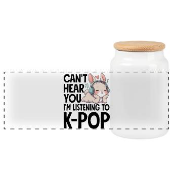 Can't Hear You Im Listening To K-Pop - Panorama Keksdose mit Holzdeckel - Weiß - Vorne
