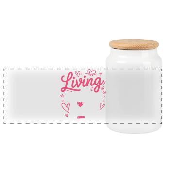 Vivre la vie de broussailles - Boîte à biscuits avec couvercle en bois - blanc - Devant