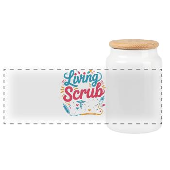 Vivre la vie de broussailles - Boîte à biscuits avec couvercle en bois - blanc - Devant