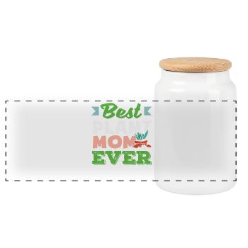 Maman amoureuse des plantes Meilleure maman jardinière - Boîte à biscuits avec couvercle en bois - blanc - Devant