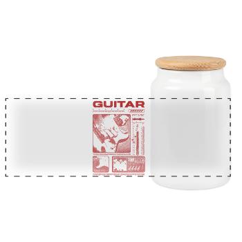 Guitar Player Rock Guitarist Streetwear Musician - Panoramic Cookie Jar with Wooden Lid - white - Front