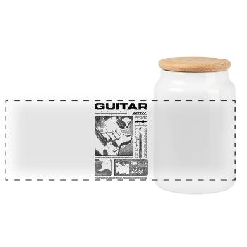 Gitarrist, Rockgitarrist, Streetwear-Musiker - Panorama Keksdose mit Holzdeckel - Weiß - Vorne