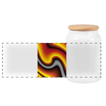 Lava Wave Play of Colors - Panoramic Cookie Jar with Wooden Lid - white - Front