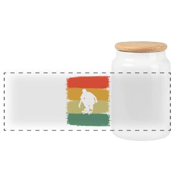 Skater Skateboard Skating - Panoramic Cookie Jar with Wooden Lid - white - Front