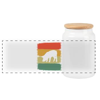 Cochon - Boîte à biscuits avec couvercle en bois - blanc - Devant
