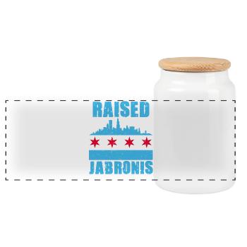 Jabroni élevé autour de Jabronis - Boîte à biscuits avec couvercle en bois - blanc - Devant