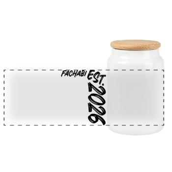 Fachabi 2026 - Panoramic Cookie Jar with Wooden Lid - white - Front