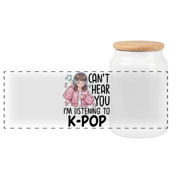Can't Hear You Im Listening To K-Pop - Panorama Keksdose mit Holzdeckel - Weiß - Vorne