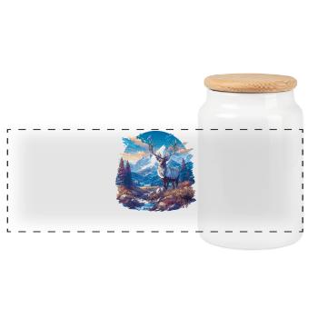 Renne Renne - Boîte à biscuits avec couvercle en bois - blanc - Devant