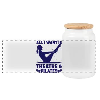 Théâtre musical : tout ce que je veux, c’est Pilates et théâtre - Boîte à biscuits avec couvercle en bois - blanc - Devant