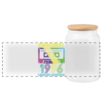 Original 1996 Cassette 30th Anniversary 30 Year Tee - Panoramic Cookie Jar with Wooden Lid - white - Front