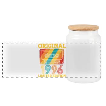 30. Geburtstag 30 Jahre 1996 Geburtstagsgeschenk - Panorama Keksdose mit Holzdeckel - Weiß - Vorne