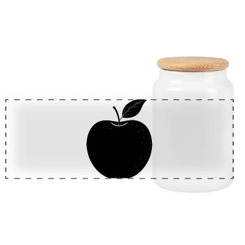 Apfel - Panorama Keksdose mit Holzdeckel - Weiß - Vorne