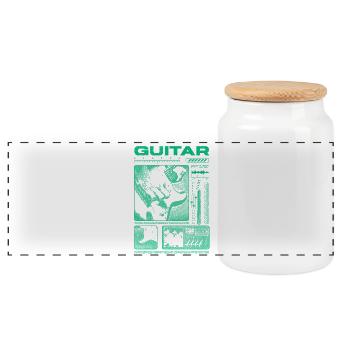 Guitar Player Rock Guitarist Streetwear Musician - Panoramic Cookie Jar with Wooden Lid - white - Front