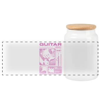 Guitar Player Rock Guitarist Streetwear Musician - Panoramic Cookie Jar with Wooden Lid - white - Front