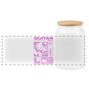 Guitar Player Rock Guitarist Streetwear Musician - Panoramic Cookie Jar with Wooden Lid - white - Front