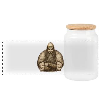 Wikinger Viking Legende Seemann Odin Rabe Kämpfer - Panorama Keksdose mit Holzdeckel - Weiß - Vorne