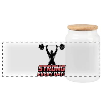 Everyday Strength Lift - Panoramic Cookie Jar with Wooden Lid - white - Front